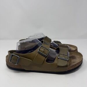 Birkenstock Mens Size 45 Brown Leather Arizona Two Strap Sandals Cork Footbed